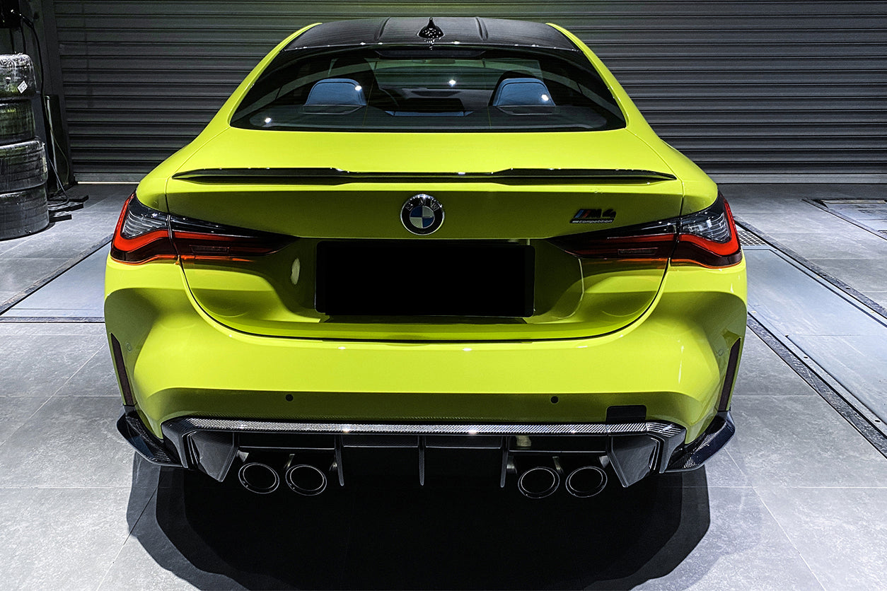 2021-UP BMW M3 G80 MP Style Carbon Fiber Quad Rear Lip with Caps - Carbonado