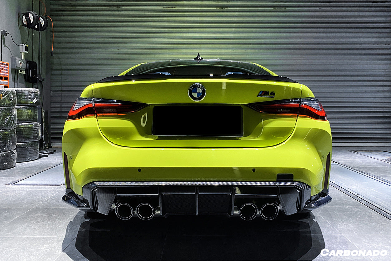 2021-UP BMW M3 G80 MP Style Carbon Fiber Quad Rear Lip with Winglets