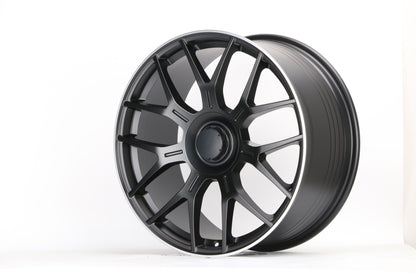 E810 Satin Black Machined Lip 20x9.5 ET35 5.112 - Square Set (4 Wheels)