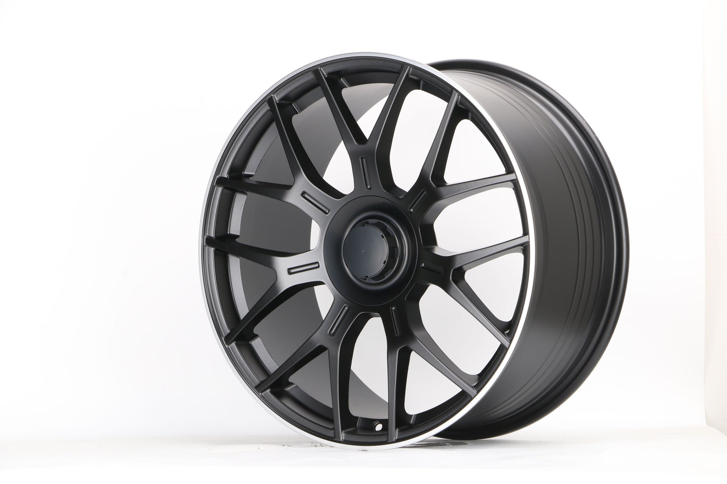 E810 Satin Black Machined Lip 20x8.5 ET35 5.112 - Square Set (4 Wheels)