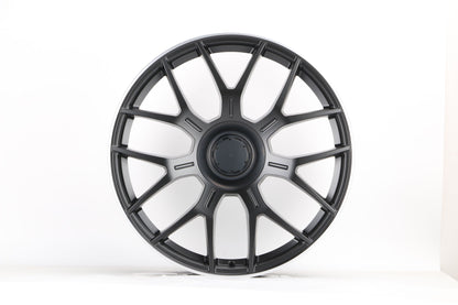 E810 Satin Black Machined Lip 20in Staggered Set 8.5 ET38 / 9.5 ET43 5.112 (4 Wheels)