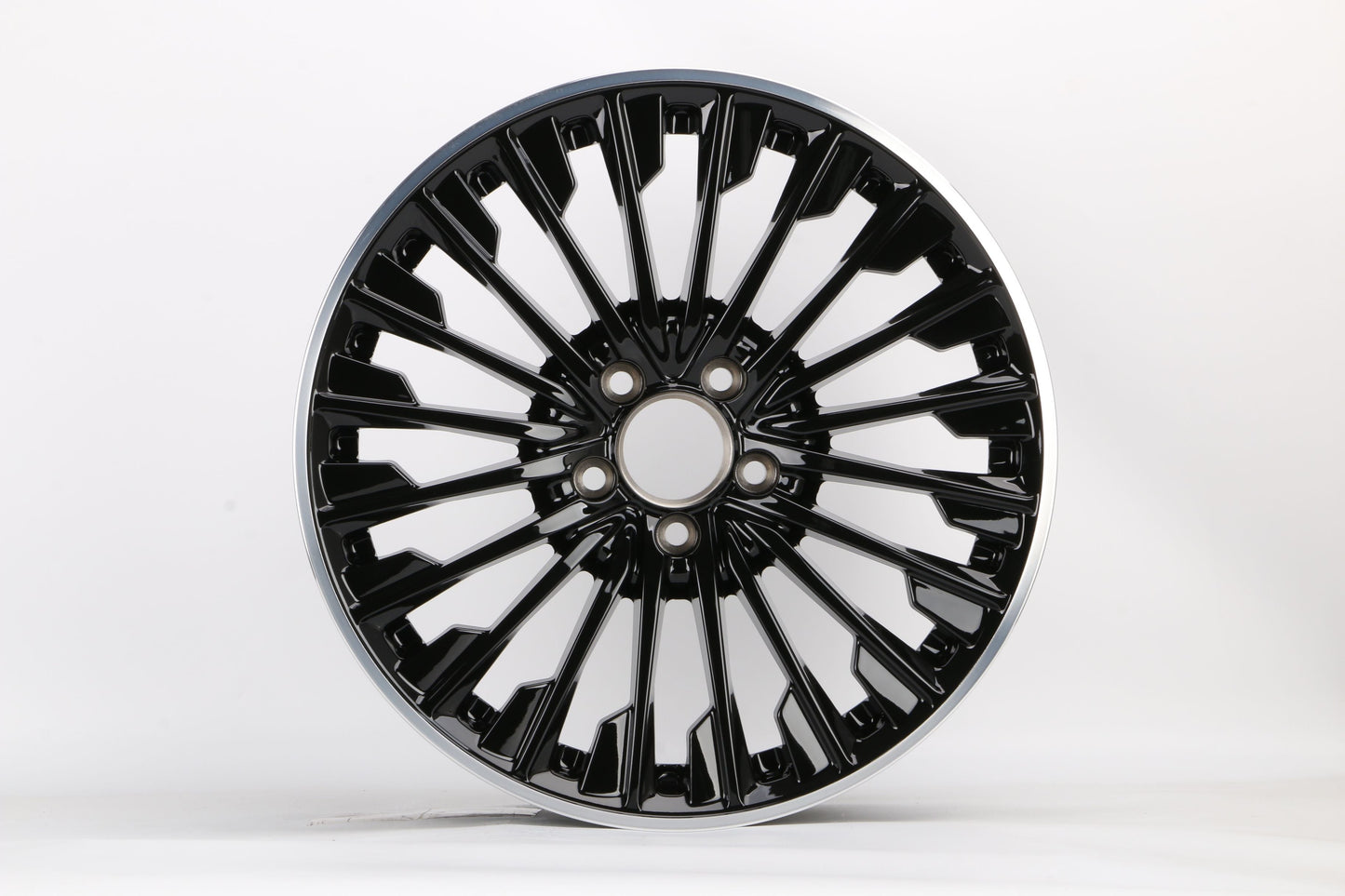 E811 Black Machined Lip 19x8 ET36 5x112 – (Square Set of 4)