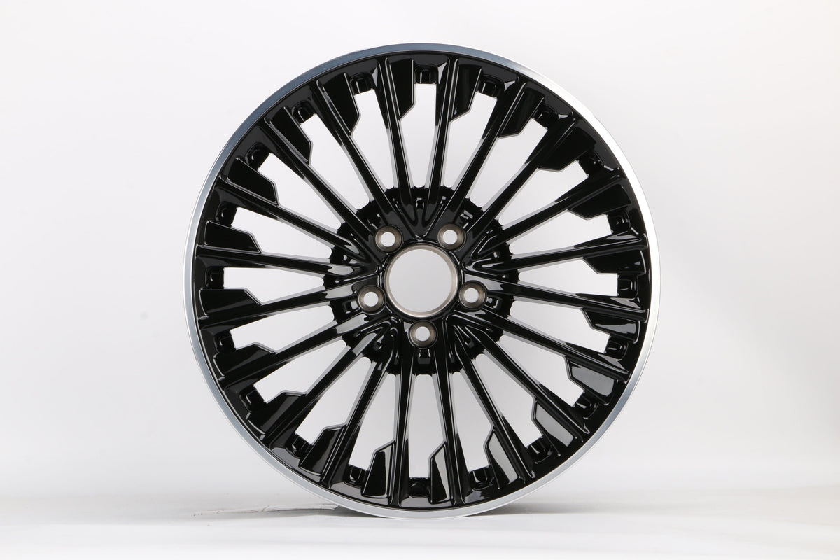 E811 Black Machined Lip 18x9 ET45 5x112 – (Square Set of 4)