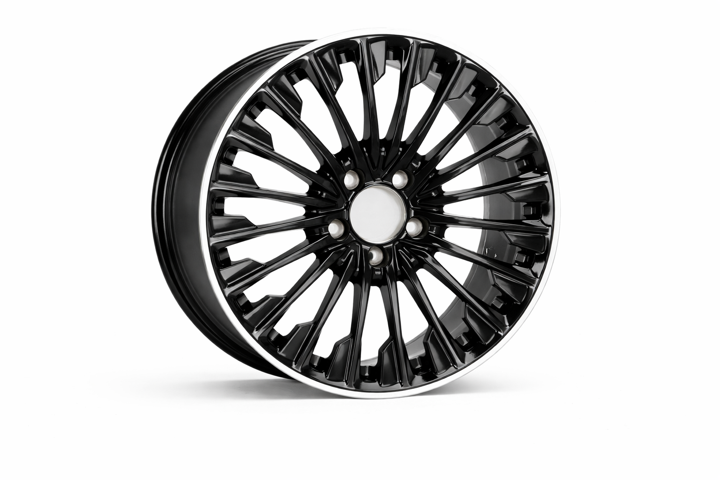 E811 Black Machined Lip 19x8 ET36 5x112 – (Square Set of 4)