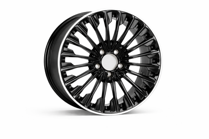 E811 Black Machined Lip 20x8.5 ET36 5x112 – (Square Set of 4)