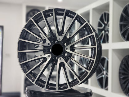 E812 Black Machined Face 21x10.0 ET48 5.112 - Square Set (4 Wheels)