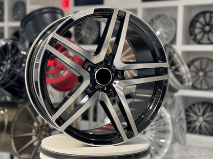 E815 Black Machined Face 20x8.5 ET32 5.112 - Square Set (4 Wheels)