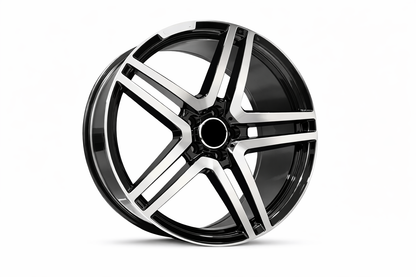 E815 Black Machined Face 18x9.5 ET35 5.112 - Square Set (4 Wheels)