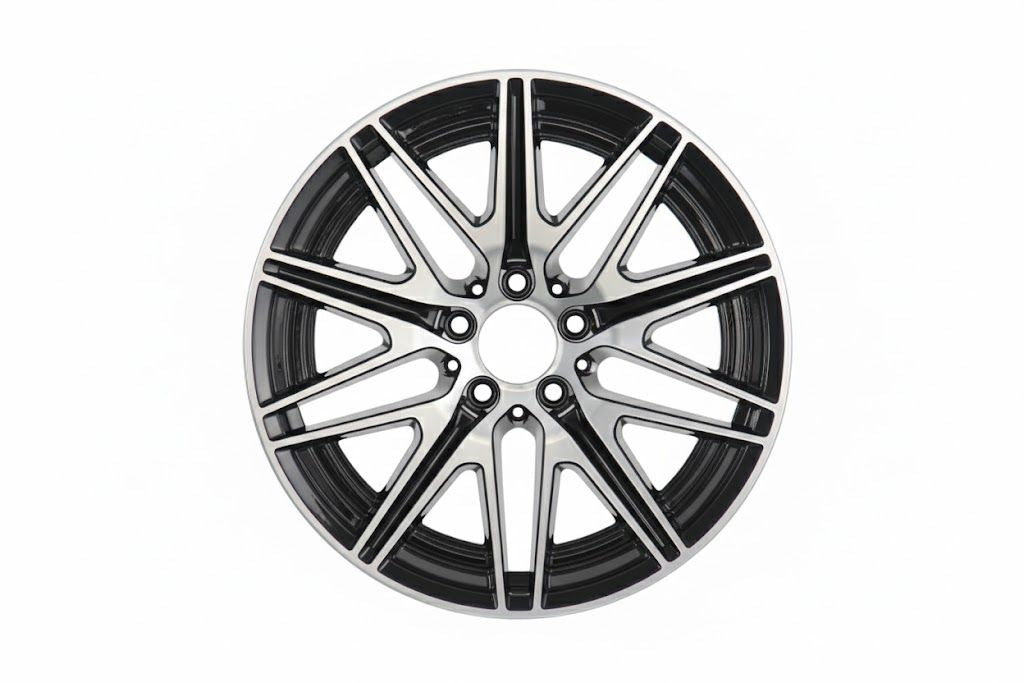 E818 Black Machined Face 19in Staggered Set 7.5 ET38 / 8.5 ET45 5.112 (4 Wheels)