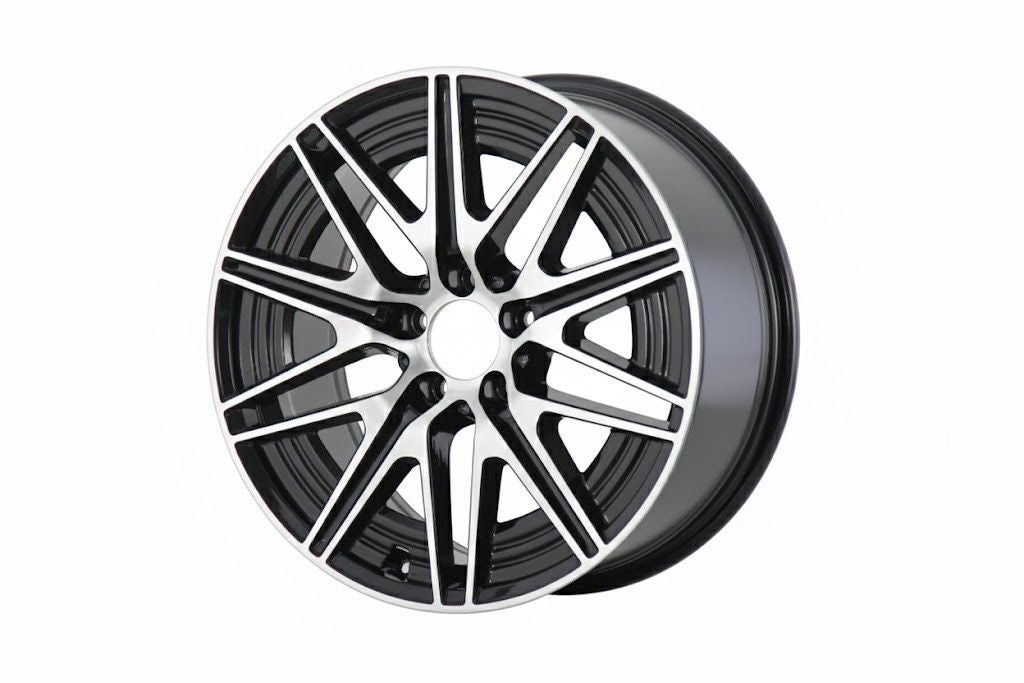 E818 Black Machined Face 19in Staggered Set 7.5 ET38 / 8.5 ET45 5.112 (4 Wheels)