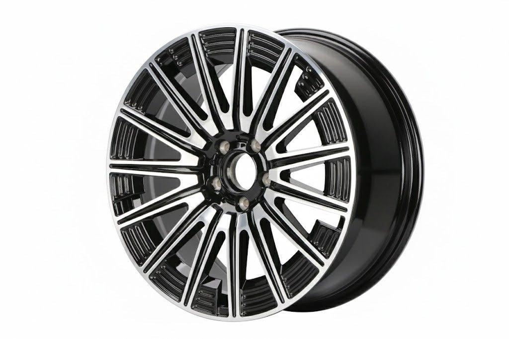 E819 Black Machined Face 18x8.0 ET36 5.112 - Square Set (4 Wheels)