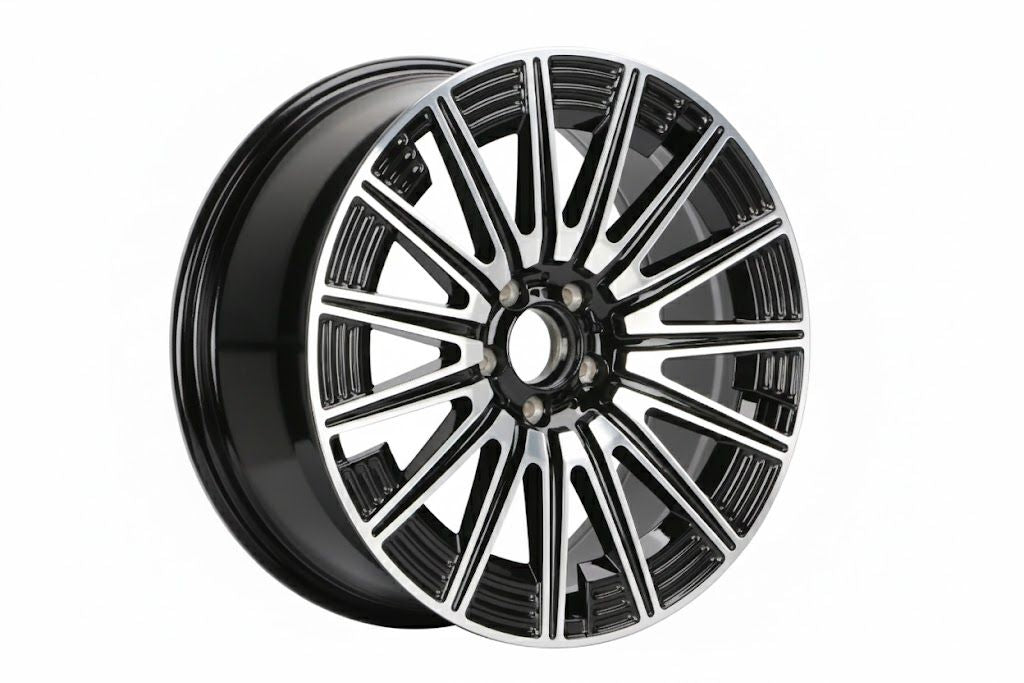 E819 Black Machined Face 18x8.0 ET36 5.112 - Square Set (4 Wheels)