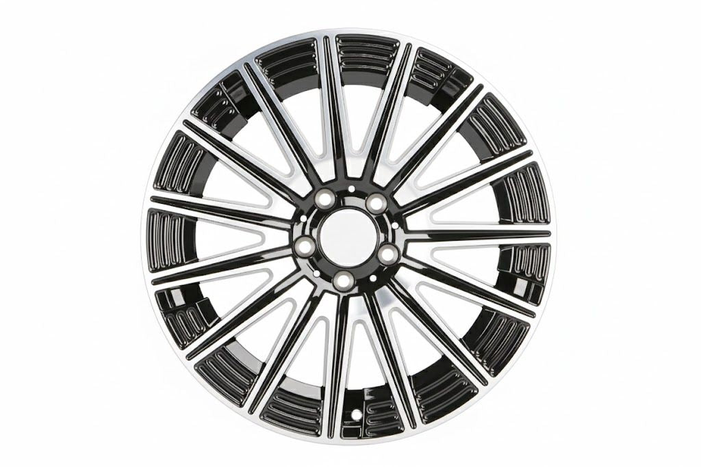 E819 Black Machined Face 18x8.0 ET36 5.112 - Square Set (4 Wheels)