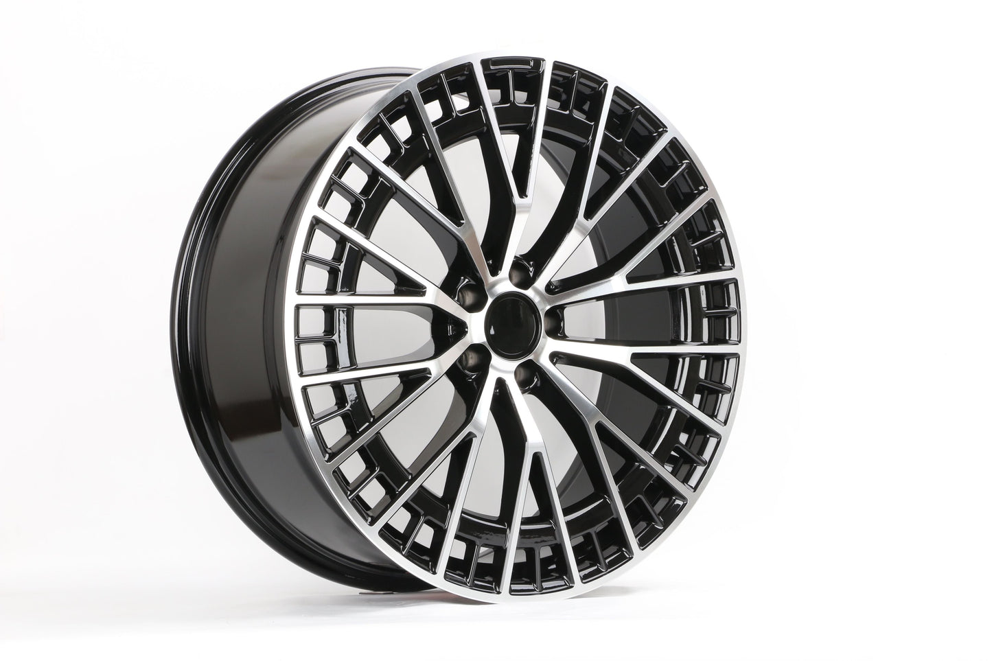 E821 Black Machined Face 22x10.5 ET45 5.112 - Square Set (4 Wheels)