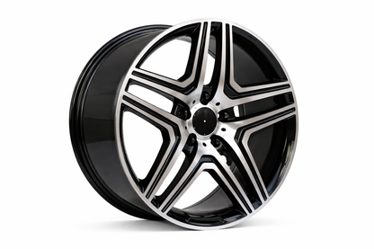 E824 Black Machined Face 22x10.0 ET48 5.112 - Square Set (4 Wheels)