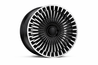 E829 Satin Black Machined Lip 20x8.5 ET35 5x112 – (Square Set of 4)