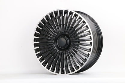 E829 Satin Black Machined Lip 20x8.5 ET35 5x112 – (Square Set of 4)