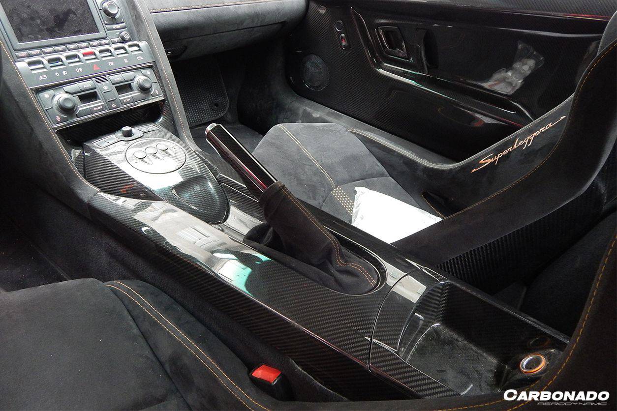 2004-2014 Lamborghini Gallardo OEM Style Carbon Fiber Center Gear Shift Console Board - Carbonado Aero