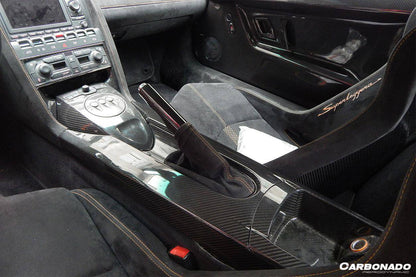 2004-2014 Lamborghini Gallardo OEM Style Carbon Fiber Center Gear Shift Console Board - Carbonado Aero