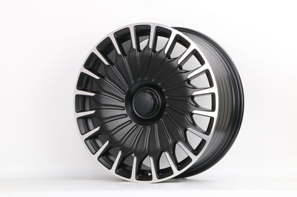 E830 Satin Black Machined Lip 20x9.5 ET35 5.112 - Square Set (4 Wheels)