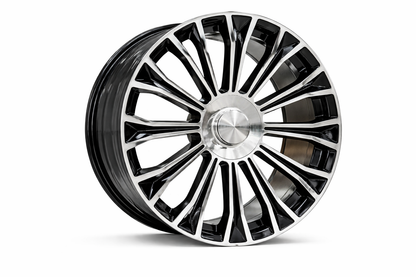E833 Black Machined Face 20in Staggered Set 8.5 ET38 / 9.5 ET42 5.112 (4 Wheels)
