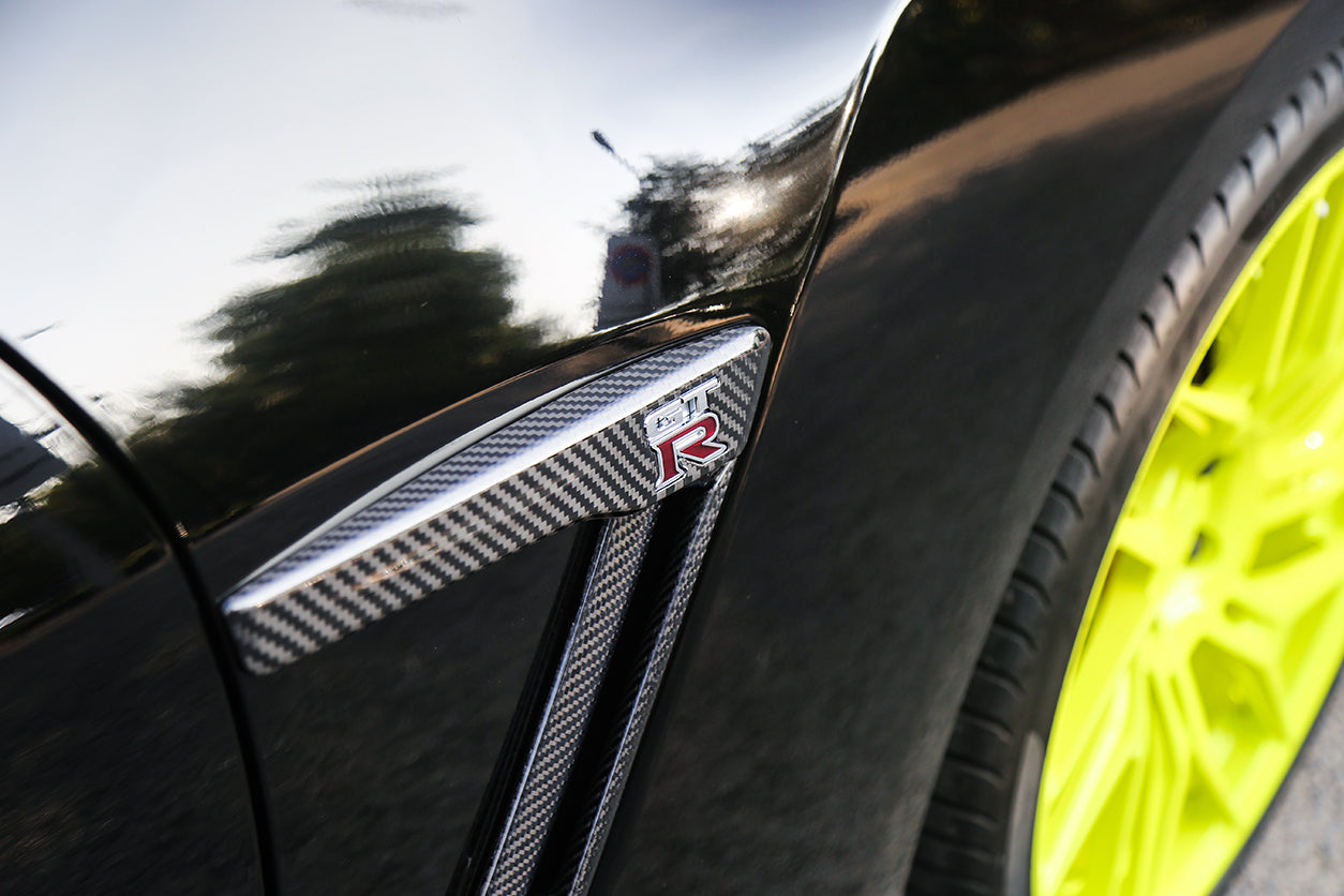 2015-2022 Nissan GTR R35 DBA/EBA Carbon Fiber Fender Logo Cover - DarwinPRO Aerodynamics