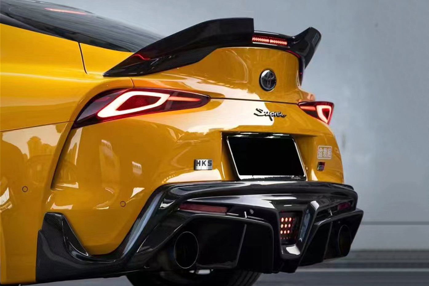 2019-UP Toyota GR Supra (J29/DB) A90 A91 BKSS Style Carbon Fiber Trunk Spoiler w/ LED Light - DarwinPRO Aerodynamics