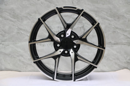 E838 Black Machined Face 19x9.5 ET35 5.112 - Square Set (4 Wheels)
