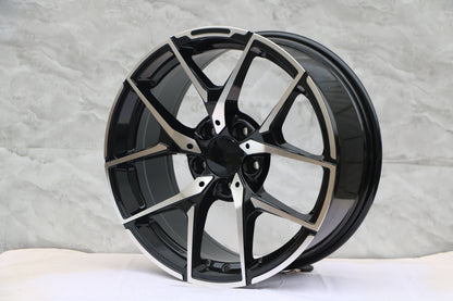 E838 Black Machined Face 20in Staggered Set 8.5 ET35 / 9.5 ET35 5.112 (4 Wheels)