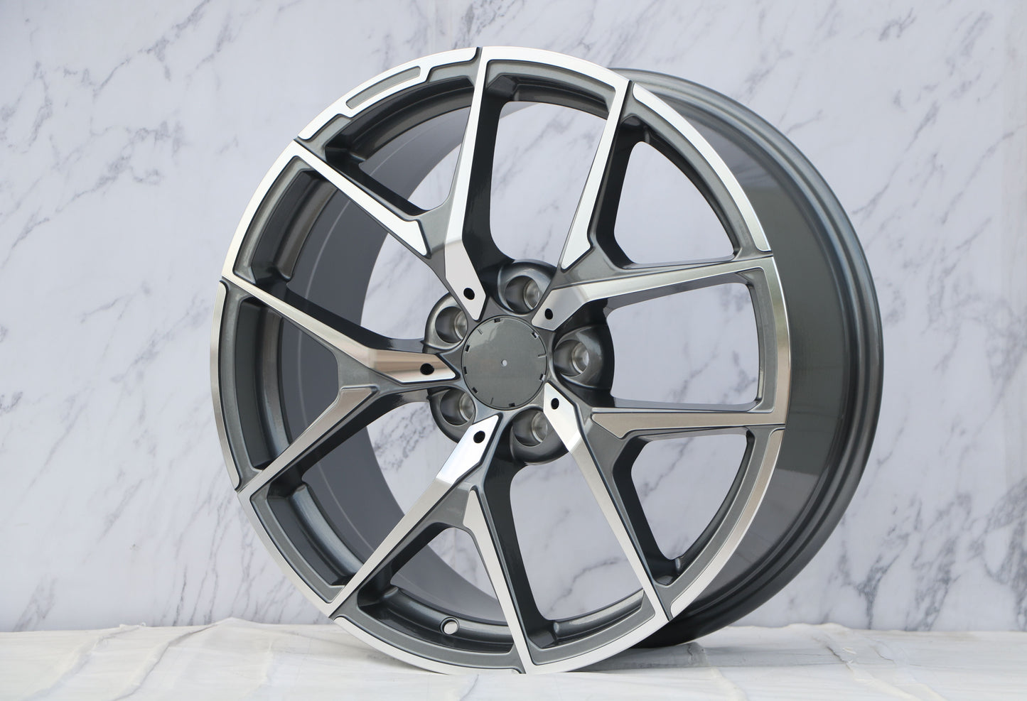E838 Gunmetal Machined Face 20x8.5 ET45 5.112 - Square Set (4 Wheels)