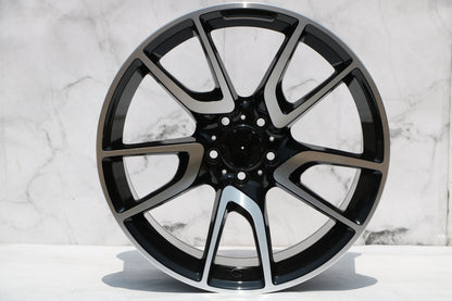 E839 Black Machined Face 20x9.5 ET35 5.112 - Square Set (4 Wheels)