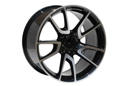E839 Black Machined Face 20in Staggered Set 8.5 ET35 / 9.5 ET35 5.112 (4 Wheels)