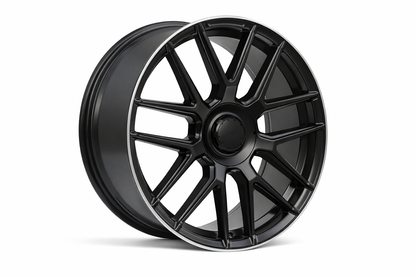 E840 Satin Black Machined Lip 20x9.5 ET35 5.112 - Square Set (4 Wheels)