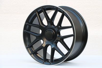 E840 Satin Black Machined Lip 19x9.5 ET35 5.112 - Square Set (4 Wheels)