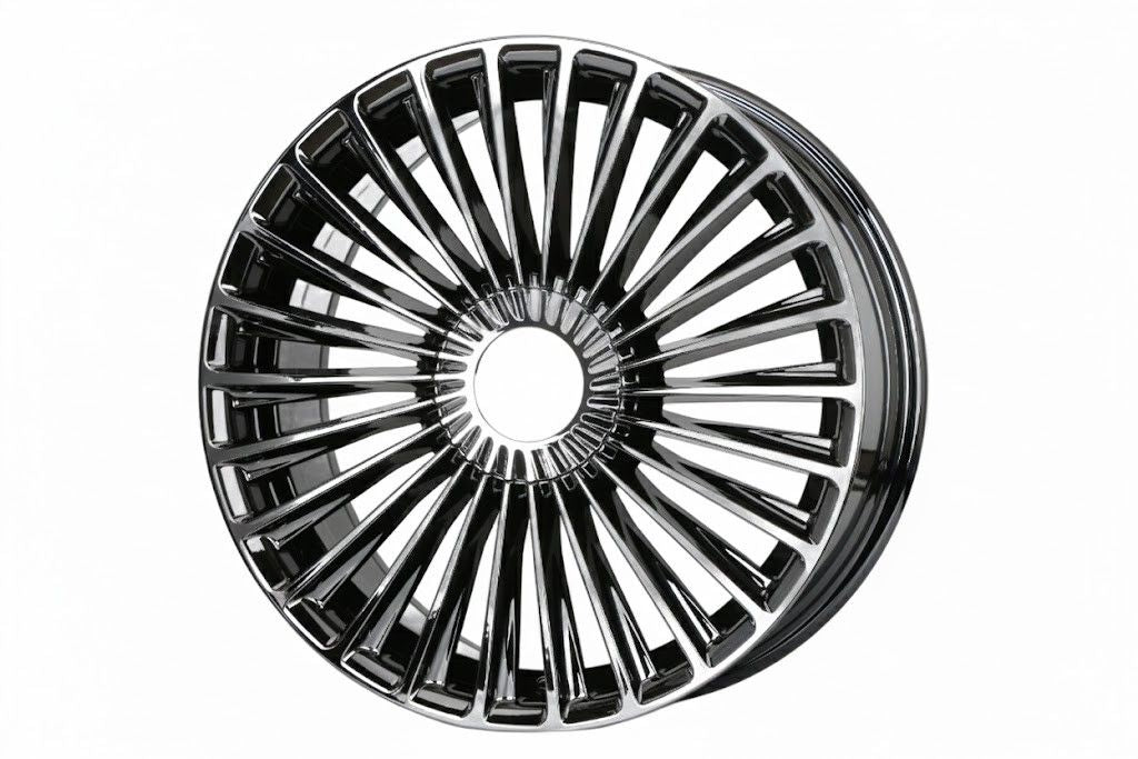 E841 Black Chrome 20in Staggered Set 8.5 ET38 / 9.5 ET38 5.112 (4 Wheels)
