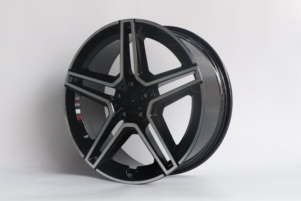 E847 Black Machined Face 19x9.5 ET43 5x112 – (Square Set of 4)