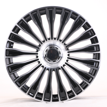 E848 Black Machined Face 22x9 ET25 5x112 – (Square Set of 4)