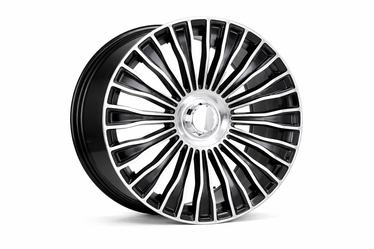 E848 Black Machined Face 22x9 ET25 5x112 – (Square Set of 4)