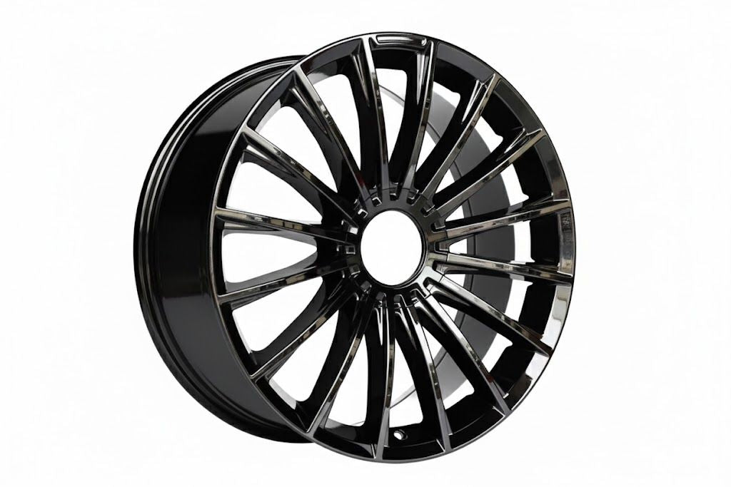 E849 Black Chrome 20in Staggered Set 8.5 ET32 / 9.5 ET35 5.112 (4 Wheels)