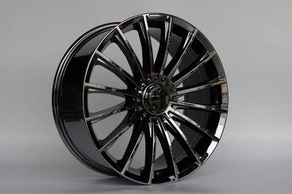 E849 Black Chrome 20in Staggered Set 8.5 ET32 / 9.5 ET35 5.112 (4 Wheels)