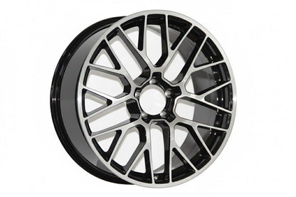 E854 Black Machined Face 20x10.0 ET19 5.112 - Square Set (4 Wheels)