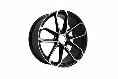 E861 Black Machined Face 22x10.0 ET45 5.130 - Square Set (4 Wheels)