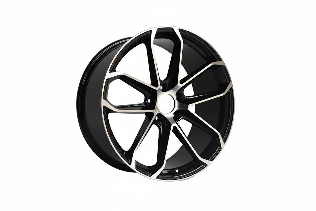 E861 Black Machined Face 22x11.5 ET61 5.130 - Square Set (4 Wheels)