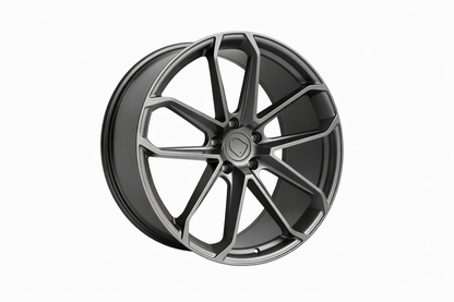 E861 Satin Gunmetal 22in Staggered Set 10.0 ET45 / 11.5 ET61 5.130 (4 Wheels)