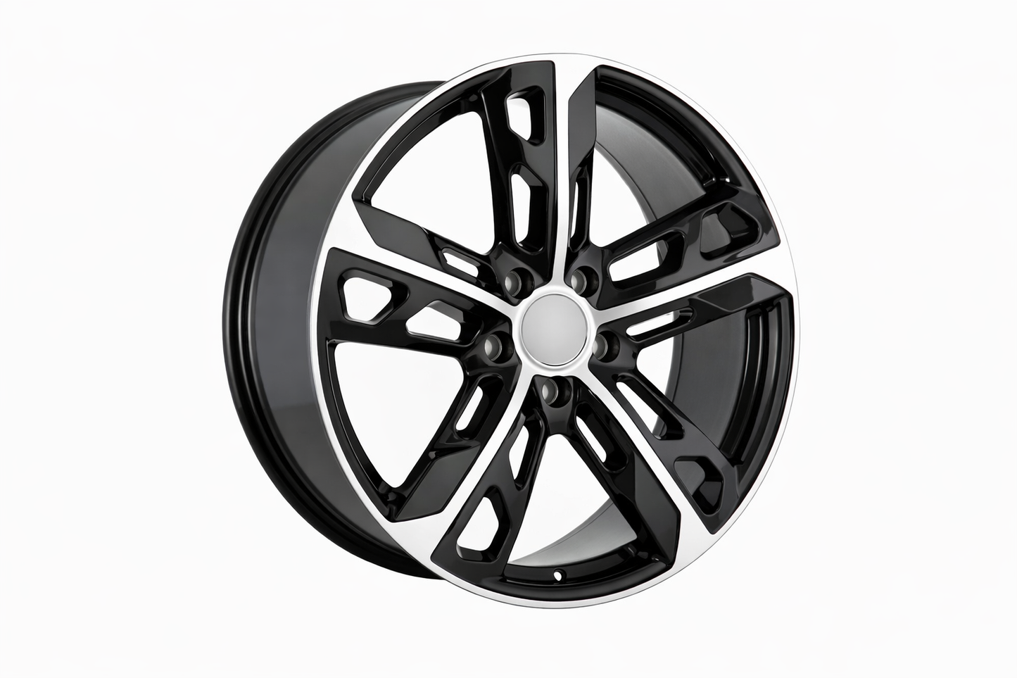 E865 Black Machined Face 22in Staggered Set 9.5 ET70 / 11.5 ET70 5.130 (4 Wheels)