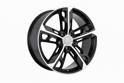 E865 Black Machined Face 22in Staggered Set 9.5 ET70 / 11.5 ET70 5.130 (4 Wheels)