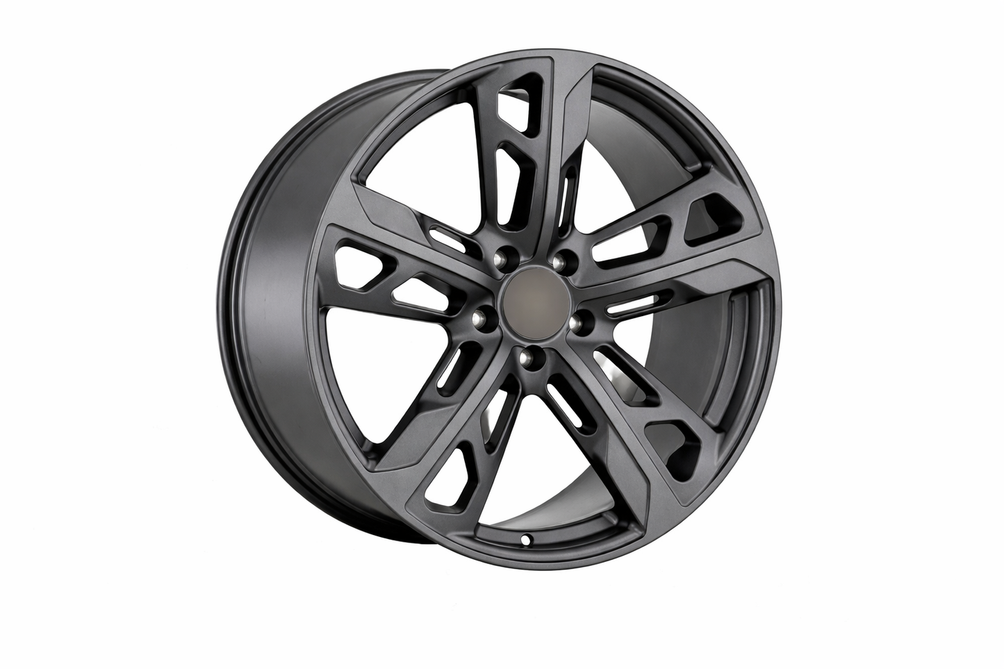 E865 Satin Gunmetal 22in Staggered Set 9.5 ET50 / 11.5 ET60 5.130 (4 Wheels)