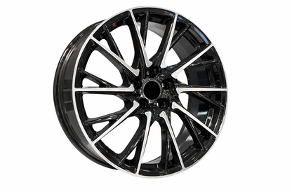 E205 Black Machined Face 19x7.5 ET35 5.100 - Square Set (4 Wheels)