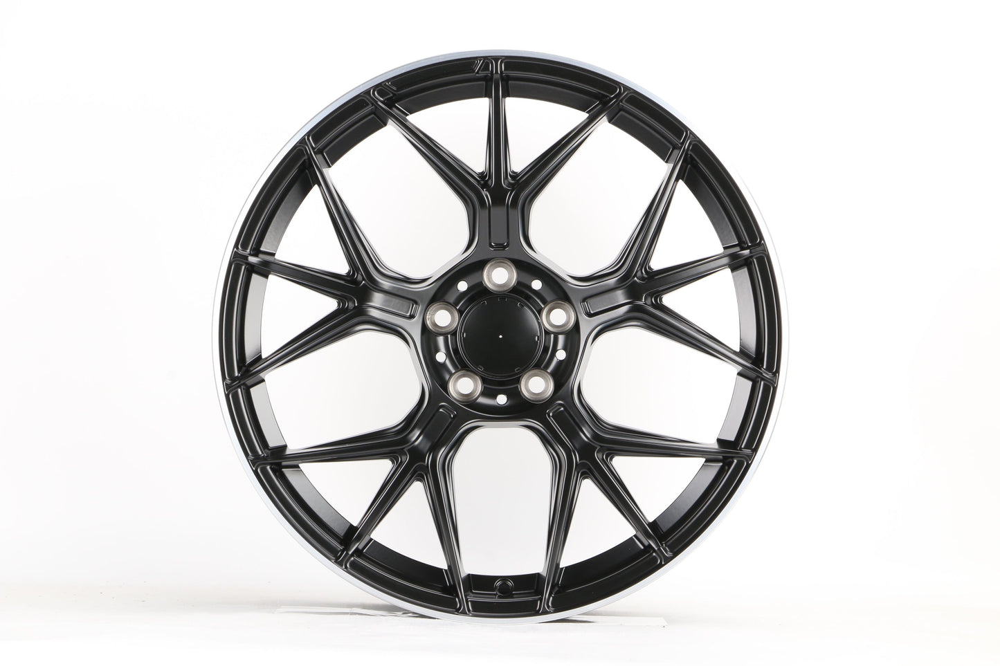 E871 Satin Black Machined Lip 20x8.5 ET36 5x112 – (Square Set of 4)