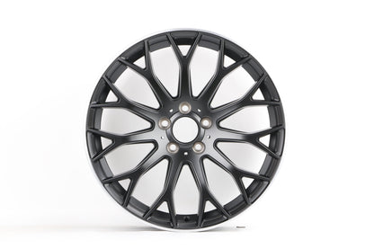 E873 Satin Black Machined Lip 19x8.5 ET36 5x112 – (Square Set of 4)